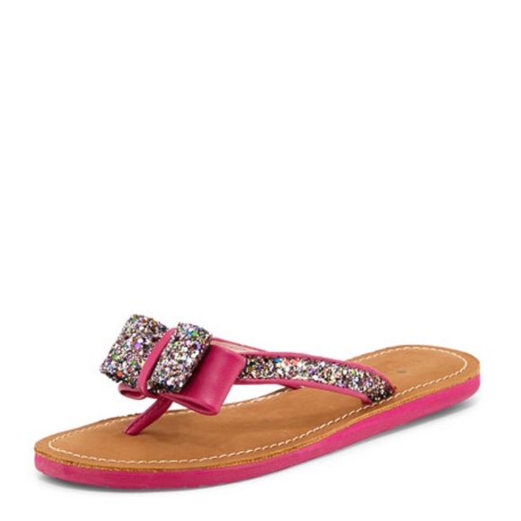 kate spade glitter bow flip flops